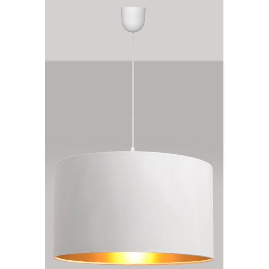 Kronleuchter an einer Schnur ALBA 1xE27/15W/230V d. 45 cm weiß/gold