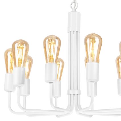 Kronleuchter an Kette 10xE27/60W/230V weiß
