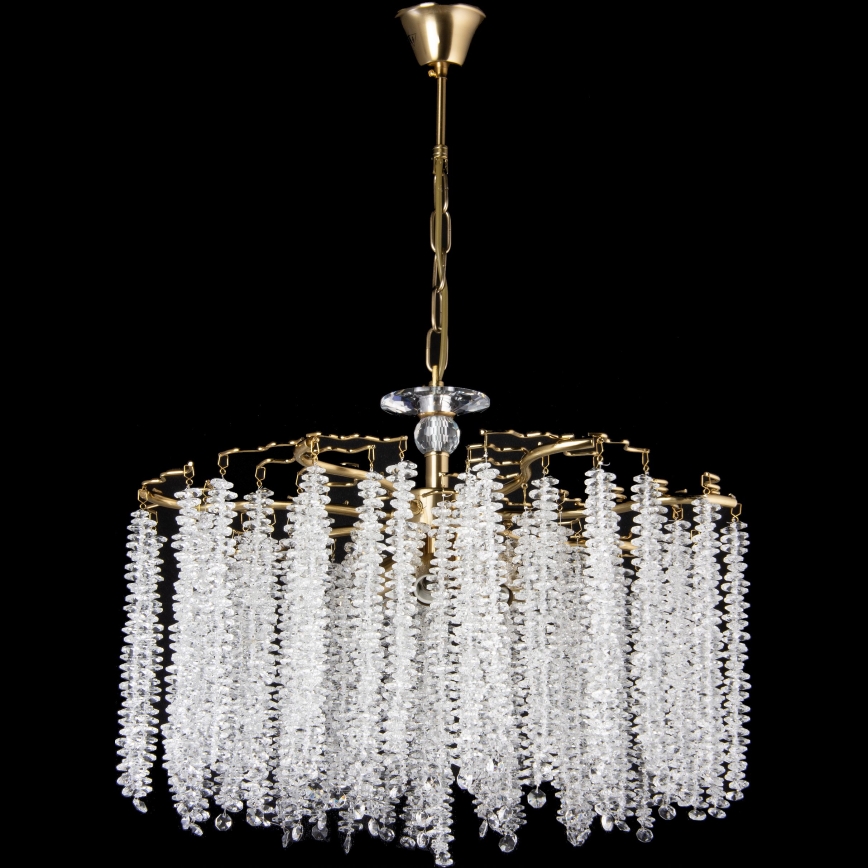 Kronleuchter an Kette 7xE14/60W/230V d 54 cm golden