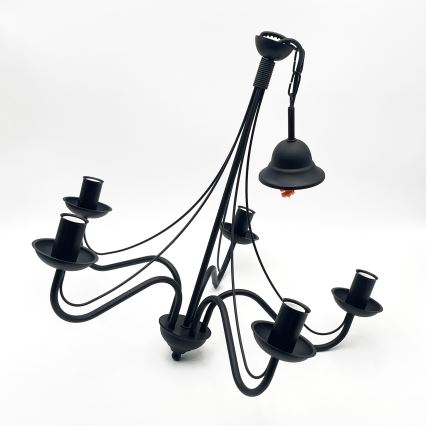 Kronleuchter an Kette ANTON 5xE14/15W/230V schwarz