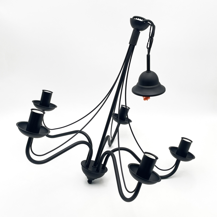 Kronleuchter an Kette ANTON 5xE14/15W/230V schwarz