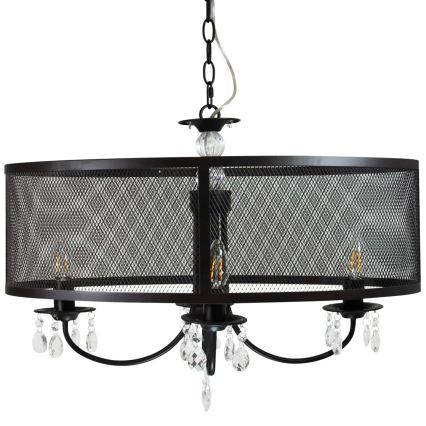 Kronleuchter an Kette BRESSO 4xE14/12W/230V schwarz