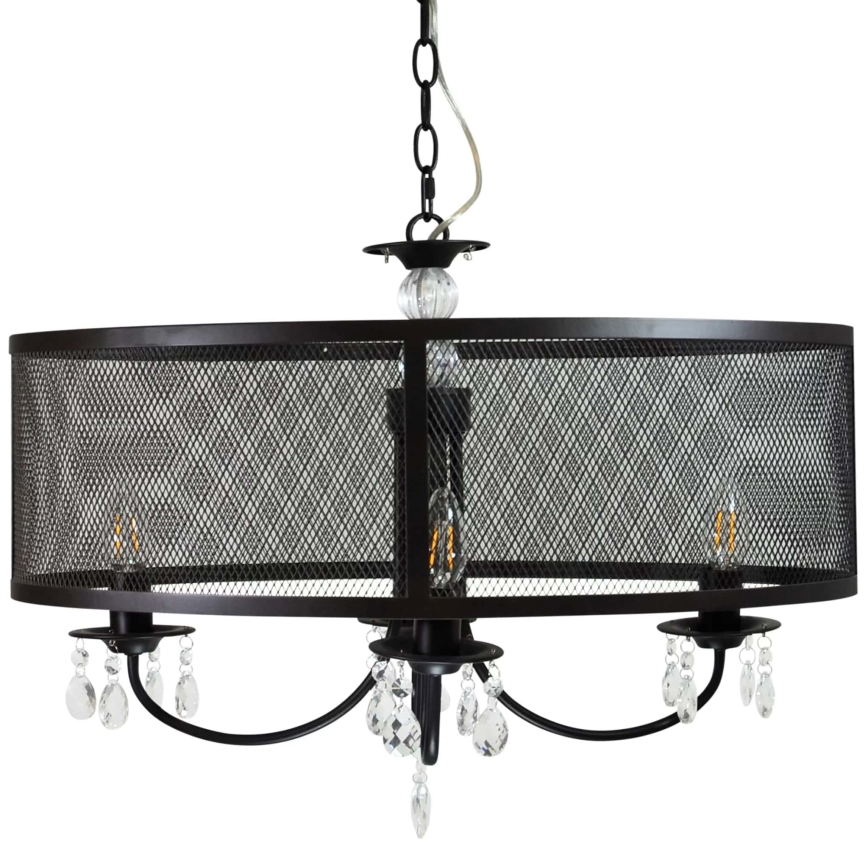 Kronleuchter an Kette BRESSO 4xE14/12W/230V schwarz