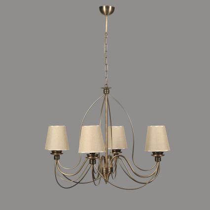 Kronleuchter an Kette CLASSIC 4xE14/40W/230V Bronze/Beige