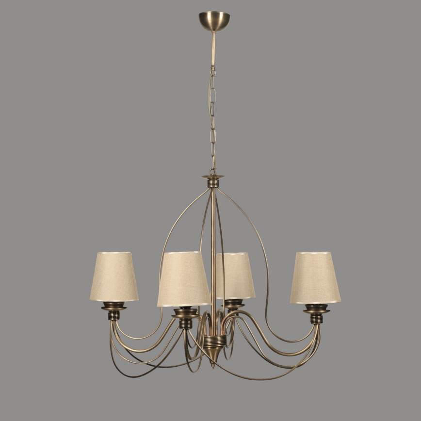 Kronleuchter an Kette CLASSIC 4xE14/40W/230V Bronze/Beige