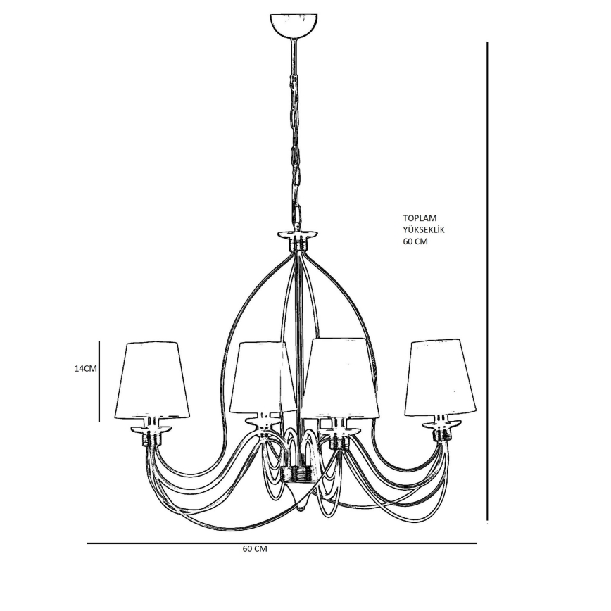 Kronleuchter an Kette CLASSIC 4xE14/40W/230V Bronze/Beige