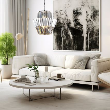 Kronleuchter an Kette DONNA 9xE14/40W/230V d 45 cm matt Chrom