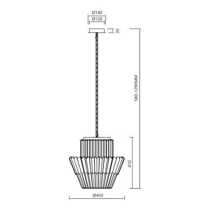 Kronleuchter an Kette DONNA 9xE14/40W/230V d 45 cm matt Chrom