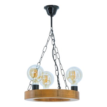 Kronleuchter an Kette IOS 3xE27/60W/230V d 30 cm Buche