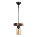 Kronleuchter an Kette JASMIN, 1x E27/40W/230V, braun/beige