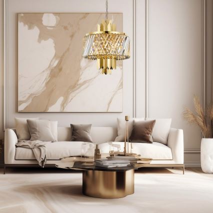 Kronleuchter an Kette MARGOT 6xE14/40W/230V d 43 cm golden