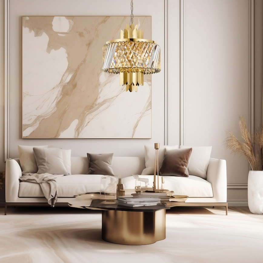 Kronleuchter an Kette MARGOT 6xE14/40W/230V d 43 cm golden