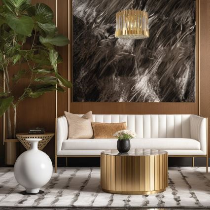 Kronleuchter an Kette RITZ 7xE14/40W/230V d 42 cm golden