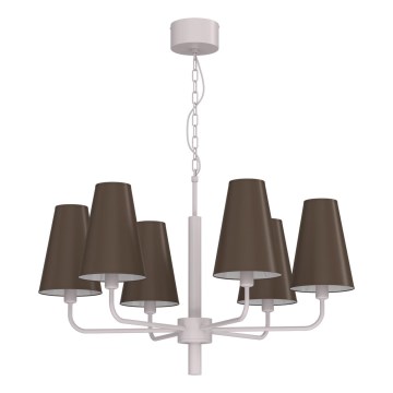 Kronleuchter an Kette TORTOLA 6xE14/15W/230V braun/creme