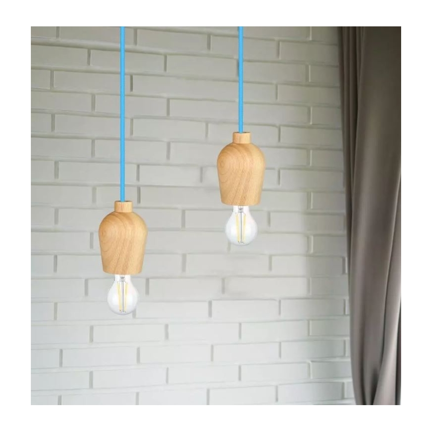 Kronleuchter an Schnur 1xE27/60W/230V blau