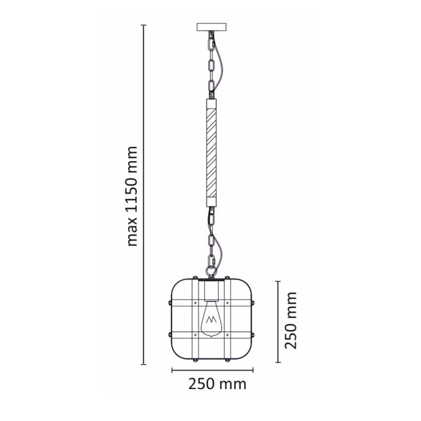 Kronleuchter an Schnur KLATKA 1xE27/10W/230V