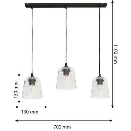 Kronleuchter an Schnur LUCEA 3xE27/15W/230V