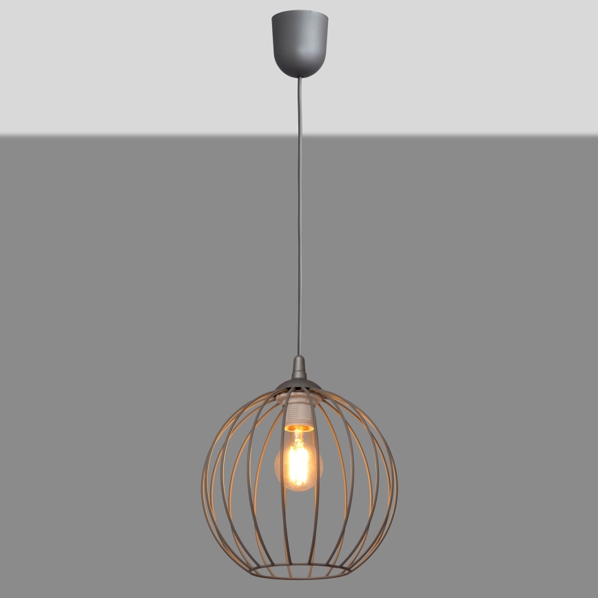 Kronleuchter an Schnur MERCURE 1xE27/15W/230V grau