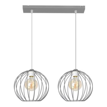 Kronleuchter an Schnur MERCURE 2xE27/15W/230V grau