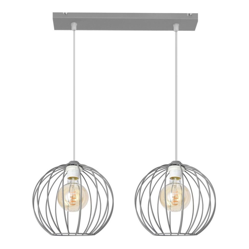 Kronleuchter an Schnur MERCURE 2xE27/15W/230V grau