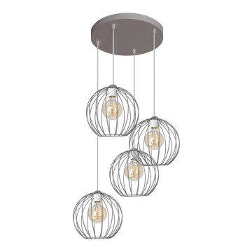 Kronleuchter an Schnur MERCURE 4xE27/15W/230V grau