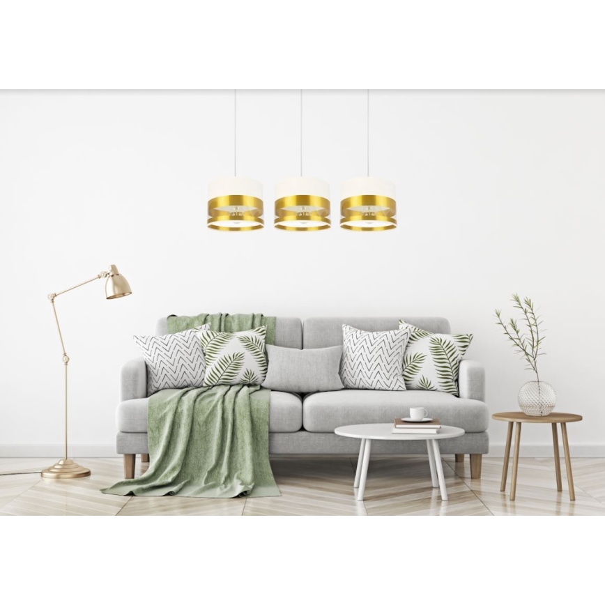 Kronleuchter an Schnur MILO 3xE27/60W/230V golden