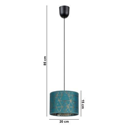Kronleuchter an Schnur REZO 1xE27/60W/230V türkis