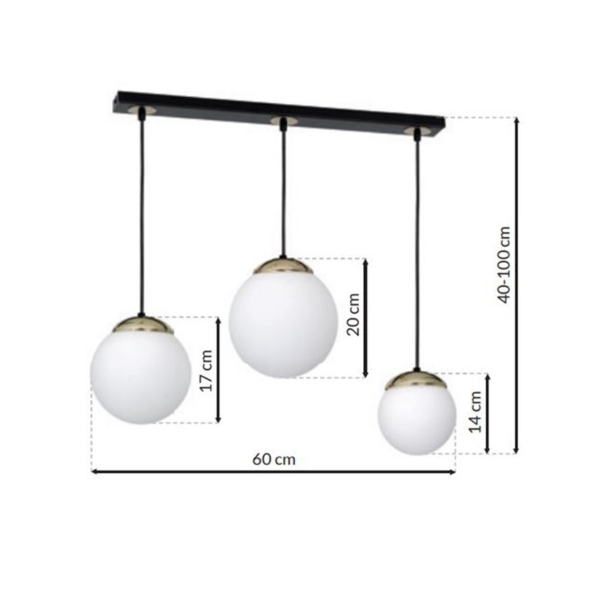 Kronleuchter an Schnur SPARTA 3xE14/40W/230V