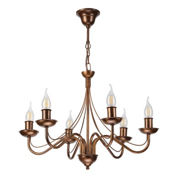 Kronleuchter ANTON an Kette 6xE14/60W/230V, bronzefarben