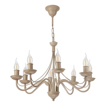 Kronleuchter ANTON, mit Kette, 8xE14/60W/230V, beige