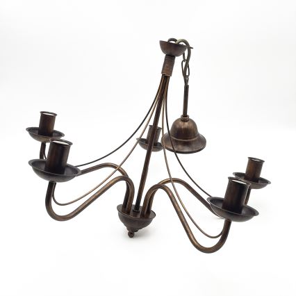 Kronleuchter ANTON mit Kettenaufhängung 5xE14/15W/230V bronzefarben