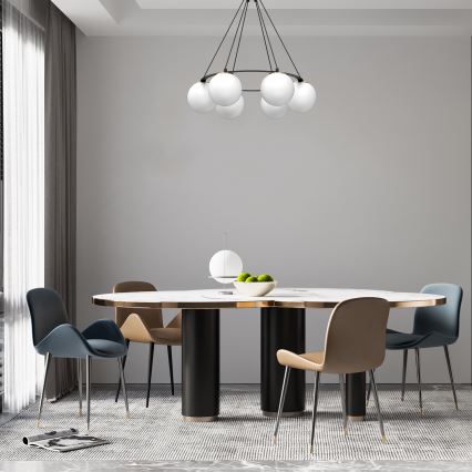 Kronleuchter BALLO 6xE27/15W/230V schwarz/weiß