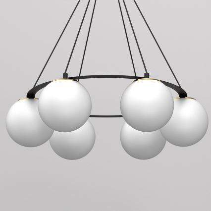 Kronleuchter BALLO 6xE27/15W/230V schwarz/weiß