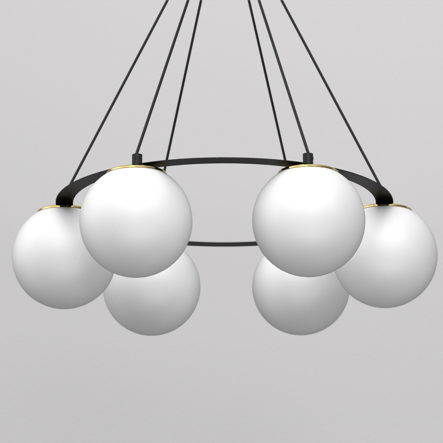 Kronleuchter BALLO 6xE27/15W/230V schwarz/weiß