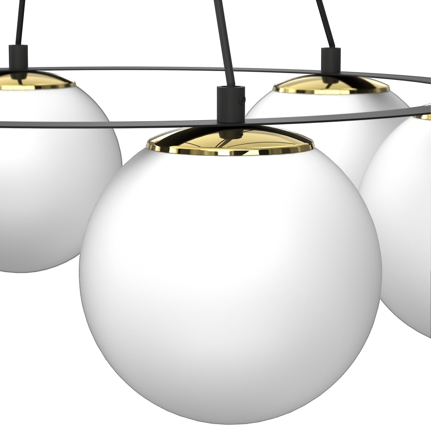 Kronleuchter BALLO 6xE27/15W/230V schwarz/weiß