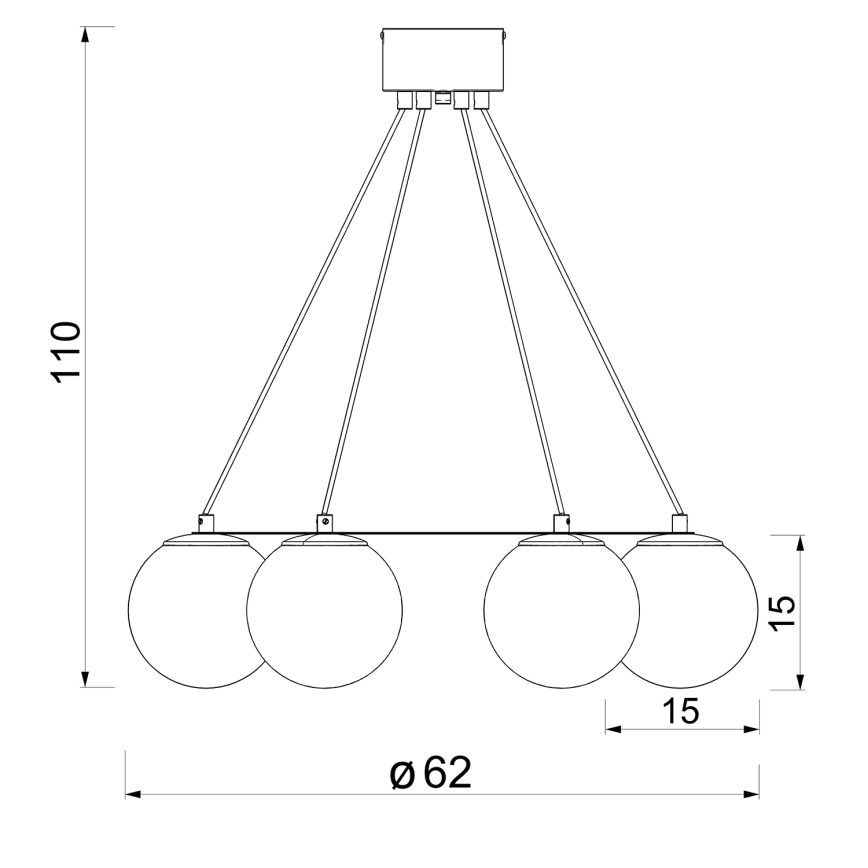 Kronleuchter BALLO 6xE27/15W/230V schwarz/weiß