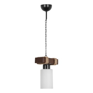 Kronleuchter JASMIN mit Kettenaufhängung, 1xE27/40W/230V, braun/weiß