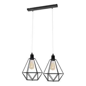 Kronleuchter KARO 2xE27/15W/230V schwarz