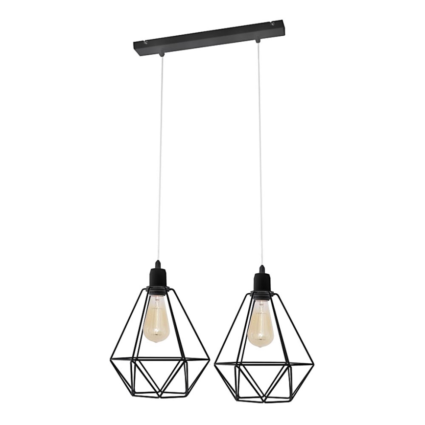 Kronleuchter KARO 2xE27/15W/230V schwarz