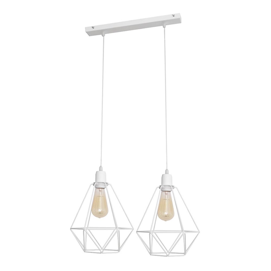 Kronleuchter KARO 2xE27/15W/230V weiß