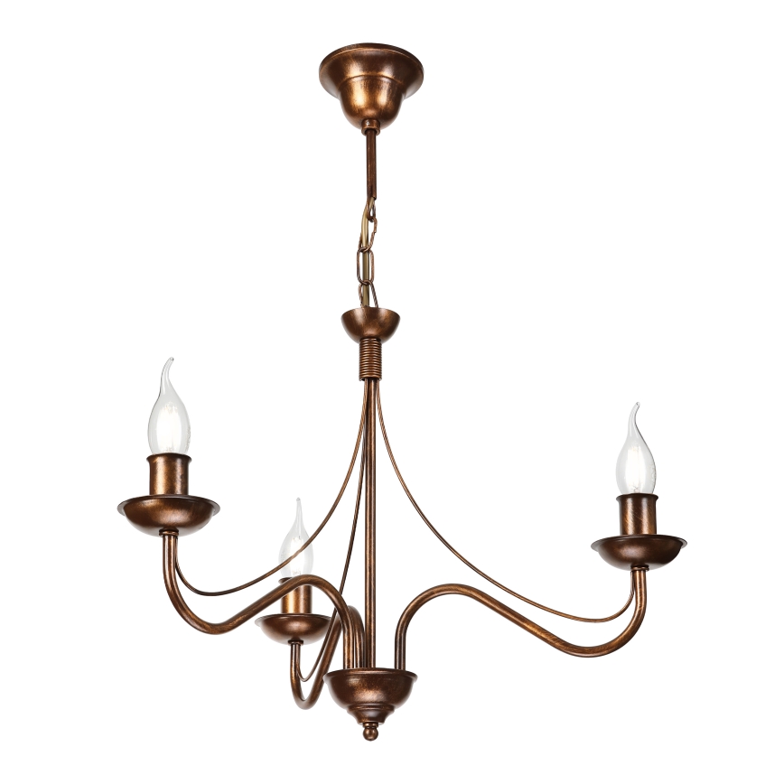 Kronleuchter mit Kette ANTON 3xE14/15W/230V Bronze