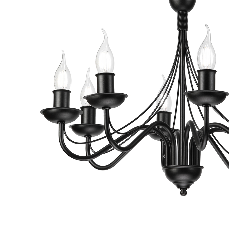 Kronleuchter mit Kette ANTON 8xE14/60W/230V schwarz