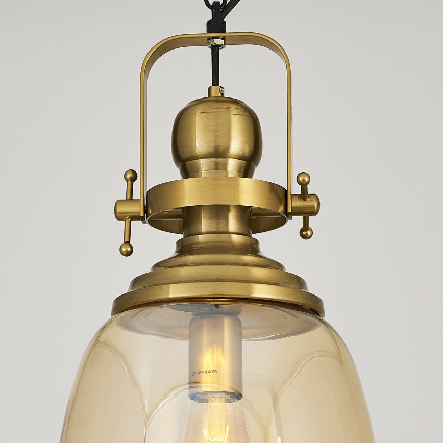 Kronleuchter mit Kette BOTTLE 1xE27/40W/230V goldfarben
