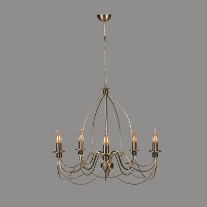 Kronleuchter mit Kette CLASSIC 5xE14/40W/230V Bronze