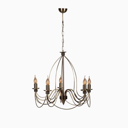 Kronleuchter mit Kette CLASSIC 5xE14/40W/230V Bronze