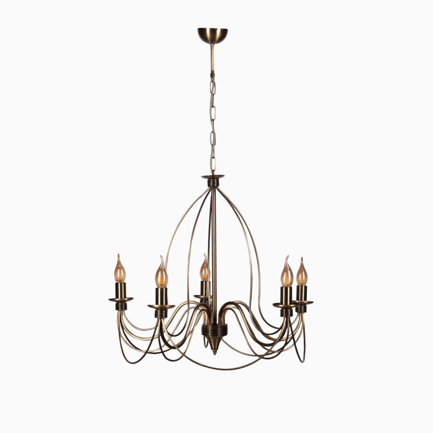 Kronleuchter mit Kette CLASSIC 5xE14/40W/230V Bronze
