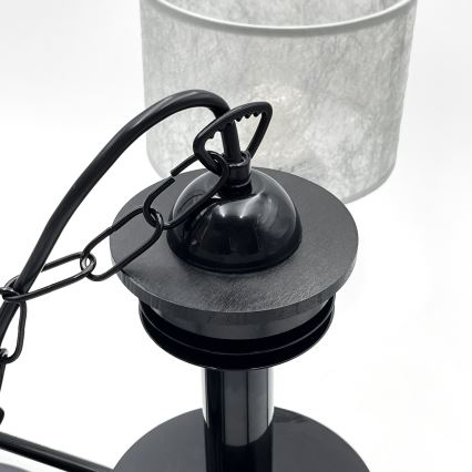 Kronleuchter mit Kette ROSA 5xE27/60W/230V schwarz/grau