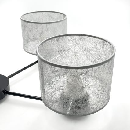 Kronleuchter mit Kette ROSA 5xE27/60W/230V schwarz/grau