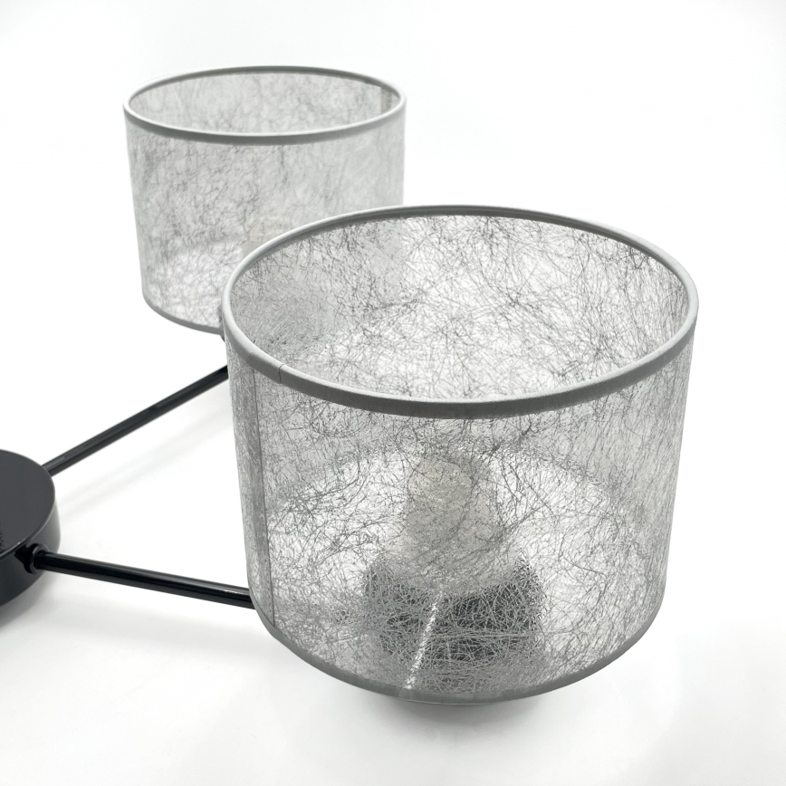 Kronleuchter mit Kette ROSA 5xE27/60W/230V schwarz/grau