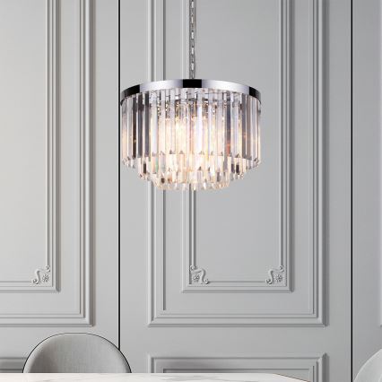 Kronleuchter VETRO mit Kette, 5xE14/60W/230V, glänzender Chrom